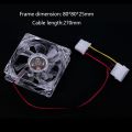 80mm Computer CPU Fan Cooler LED Computer PC Case Cooling Fan Ultra Silent Heatsink 80x80x25mm rgb light Fan,12v 3P IDE 4pin. 