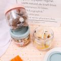 1 Pc Mini Round Transparent Plastic Snacks Sealed Canister/ Portable Stackable Candy Biscuit Storage Jar/ Kitchen Multipurpose Food Sorting Box. 