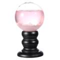 Storm Glass Weather Monitors Decorative Desktop Barometer Nordic Crystal Sphere Shape Weather Forecast with Wood Base. 