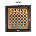 Wooden Checker Daam Board with Coins (Aprox  43 x 43cm). 