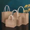 Burlap Tote Bags Blank Jute Beach Shopping Handbag Gift Bags With Handle. 