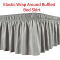 Bed Skirts,Wrap Around Bed Skirts with Adjustable Belts for Twin Beds 15 Inches Drop, Elastic Dust Ruffles, Easy Fit Wrinkle & Fade Resistant Silky Luxurious Fabric. 