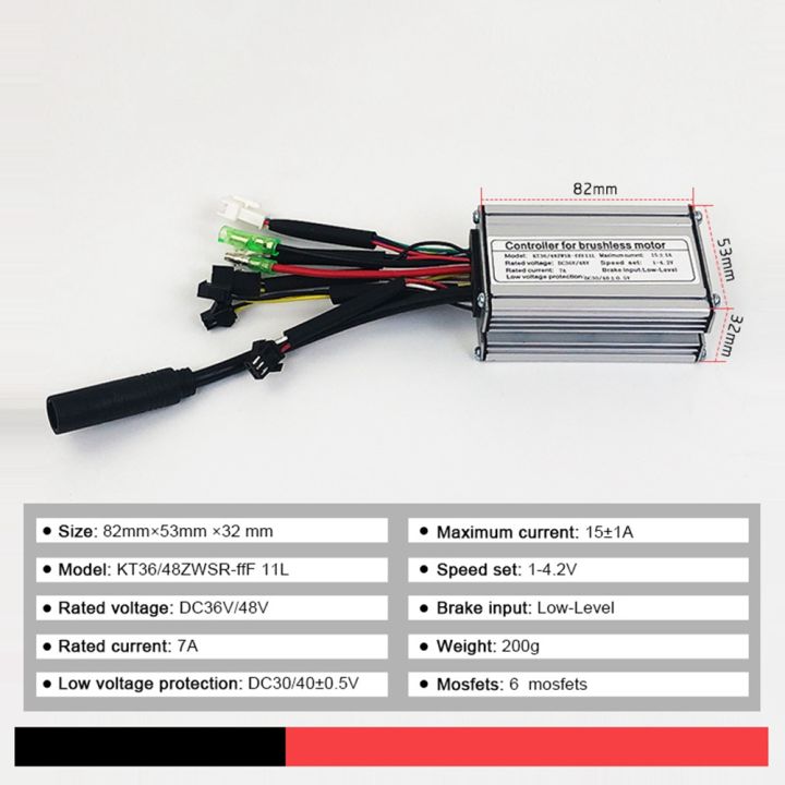 (GGBR)%20Electric%20Bicycle%20KT-15A%20Controller%2036V/48V%206%20Tube%20Squarewave%20SM%20Connector%20Controller%20with%20Double%20Head%20Light%20Wire%20-%20Image%202
