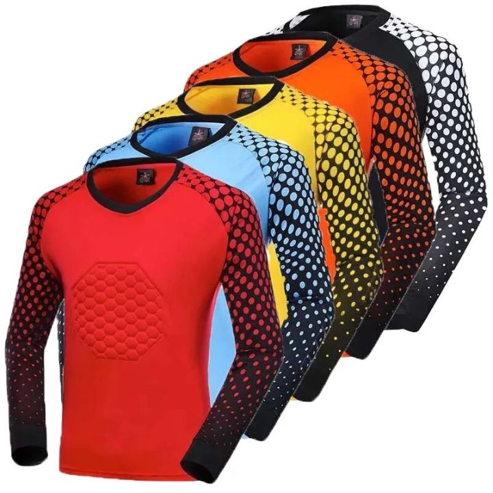 DIY Men's kids Football Long Sleeves Goal Keeper Uniforms Sport Training Quick dry Breathable Top Soccer Goalkeeper Jersey