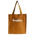 Heavy Duty Brown Eco Friendly Large Canvas Tote Bag with Zipper - 14.5 inches (L) * 3 inches (W) * 16 inches (H) - Holds up to 15kg. 