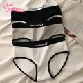 Muses Mall Women Mid-waist Panties Japanese Style Seamless Mid Waist Lady Briefs Soft Breathable Underpants with Contrast Color Letter Pattern Moisture-wicking Anti-septic Women Panties Color-blocking. 