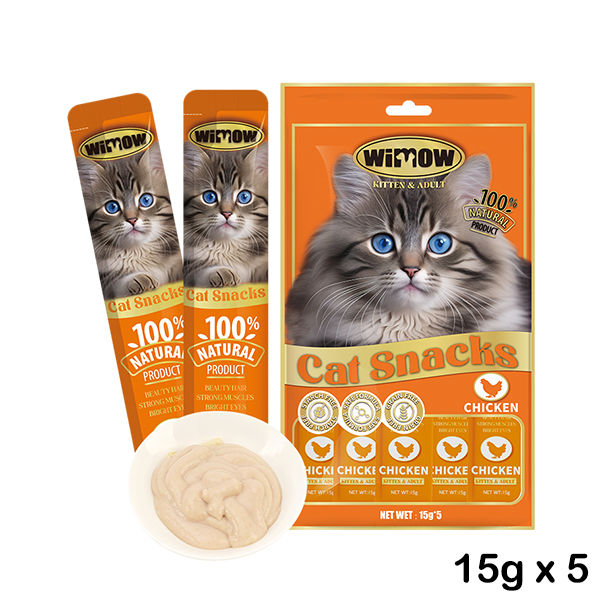 Wimow Cat Creamy Treats Chicken Flavour 75g (15g X 5) Cat Kitten Treat