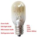 E12 110V 15W Salt Crystal Light Temperature Resistant Bulb for Refrigerator Oven Microwave Lighting. 