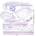 13Pcs Ruler Tailor Measuring Kit Clear Sewing Drawing Ruler Yardstick Sleeve Arm French Curve Set Cutting Ruler Paddle Wheel. 