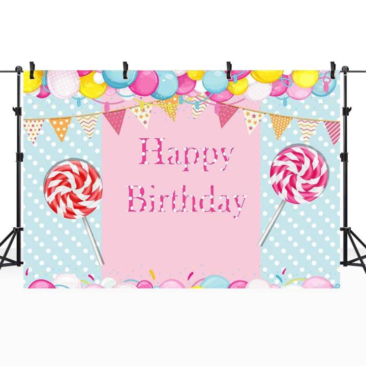 Candy Theme Birthday Background Welcome to Party Backdrops Decoration Photocall