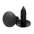 5mm x 5mm Hole Dia Black Plastic Rivets Fastener Push Clips 48 Pcs. 