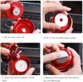 Air Freshener HIGH DURABLE METAL Double Ring Solar powered Dashboard Ornament Spinning Double Ring Perfume Diffuser for car Aromatherapy Car interior decoration- Red. 
