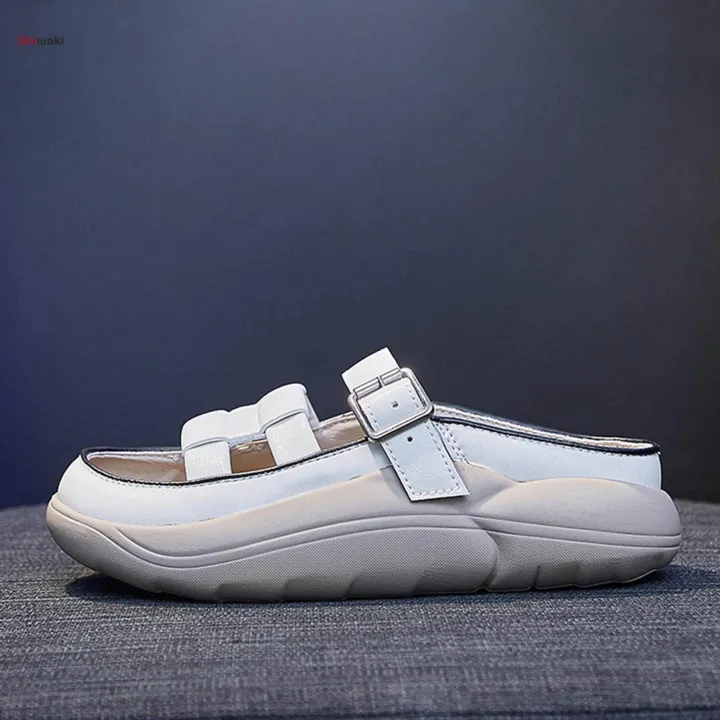 Women%20Sandals%20Fashion%20Slip%20on%20Flat%20Sandal%20Rubber%20Sole%20Waterproof%20Female%20Beach%20Sandals%20Nonslip%20House%20Slippers%20Platform%20for%20Ladies%20Girls%20,%20White,%2038%20-%20Image%207