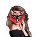 【HUT】 Sexy Leather Cat Mask Women Masquerade Mask Women Girls Sexy Lace Black Cat Eye Mask For Cosplay Christmas Halloween Party. 