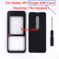 HKFASTEL 301 Housing For Nokia 301 Single Dual SIM Card Mobile Phone Cover ( No keypad ) jelly Soft TPU Protection Case + Tool. 