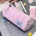 Pink Pencil Case Multifunctional Kawaii Soft Pen Storage Bag Large Capacity Cute Cosmetic Pouch for Student School Office Art. 