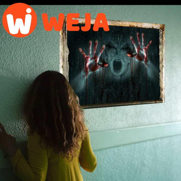 【WEJA】Creative terror effect Halloween gothic wallpaper stickers game Power Limited 3D ghost wall decor decals home decor Halloween