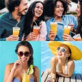 Reusable 304 Stainless Steel Straws Straight Bent Metal Drinking Straw with Cleaning Brush Set Party Bar Accessories. 