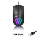 1600 DPI RGB Backlit Honeycomb Mouse Wired RGB Gaming Mouse USB/Type C Mice For Computer Macbook Air Laptop PC. 