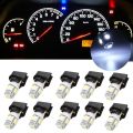 10X T10 White 5050 194 LED Bulbs Instrument Gauge Cluster Dash Light with Socket. 