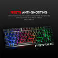 Fantech K613 Aluminum Alloy RGB 87 Keys Backlit Membrane Wired Gaming Keyboard. 