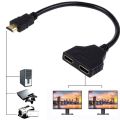 HDMI Splitter Adapter Cable HDMI Splitter 1 in 2 Out HDMI Male to Dual HDMI Female. 
