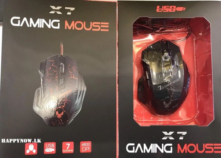GAMING MOUSE X7 gaming mouse - 4800 dpi LED backlit wired mouse Switch Life: 5 million cycle