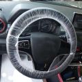 100Pcs Universal Disposable Plastic Steering Wheel Cover Elastic Trim Disposable Truck Car Steering Wheel Covers Films. 