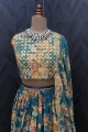 Ethnic Yard Women's Gerogette Semi Stitched Firoji Lehenga Choli(FROM INDIA)NUZ. 