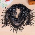 Mantilla HOT Fringe Crochet Lightweight Wrap Sheer Print Ladies Shawl Design Fashion Lace Scarf Triangle. 