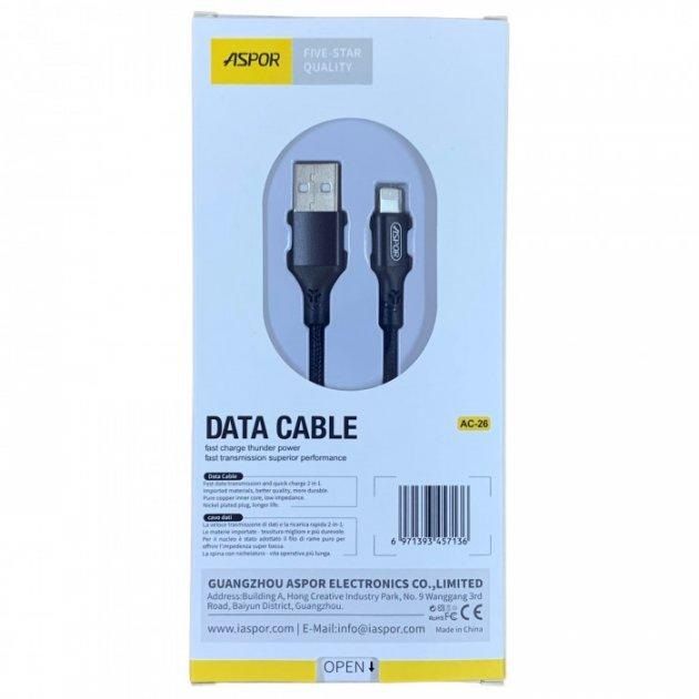 Iphone%20Lightning%20cable%20%20Aspor%20%203.1A%20Transmission%20And%20Charging%202%20In%201%20Data%20Cable%20AC-26%20-%20Image%203