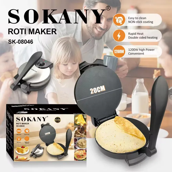 Roti Maker with Non-Stick Coating 1200W - Sokany | Daraz.lk