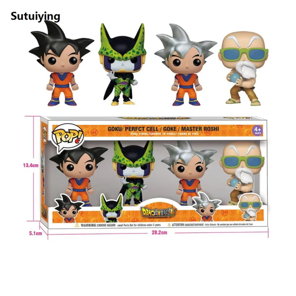 Sutuiying 4Pieces Set Funko POP Dragon Ball Z Figure GOKU PERFT