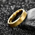 18k Gold Plated Tungsten Ring - Beveled Edge Wedding Band. 