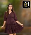 Lady Dress Short Frock More Colour Medium Sleeve For Beautiful Girls Fk10011. 