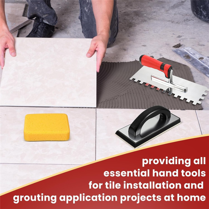 6Pcs%20Tile%20Tools%20Set%20Square%20Trowel%201%20Rubber%20Grout%20Float%20and%202%20Grout%20Sponge%20for%20Wall%20Floor%20Tiling%20Installation%20Grouting%20-%20Image%204