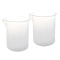 2 pcs 50 ml laboratory plastic water liquid measuring cup Transparent. 