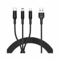 3 in 1 Retractable USB Cable For iPhone  Fast Charging Charger Micro USB Type C Cable For Samsung Huawei Xiaomi oppo vivo. 