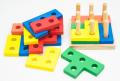 Wooden Geometry Building Blocks Puzzle . 