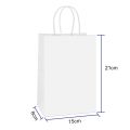 Kraft Paper Bags 50Pcs 5.9X3.14X8.2 Inches Small Paper Gift Bags White Paper Bags with Handles Paper Shopping Bags. 