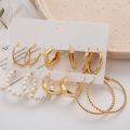 Elegance Geometric Form Everything Goes Together Pearl Design Earrings Set Fashion Simplicity Personality Earings for Girls. 