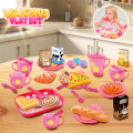 33pcs Play House Kitchen Toy Set Children Tea Party Play Set for Kids, Role Playing Toy with Dessert and Tableware Pink. 