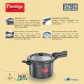 3 Litre Prestige Svachh induction Base Pressure Cooker with Hard Anodized Body (Black) Deep Lid. 