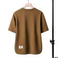 ins Clothes Sleeve Simple T Fashionable Waffle T-shirt with Heavy Short Sleeves All-Matching Men's Summer Solid Color Loose Half. 