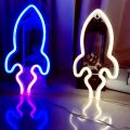 Neon Light Party LED Aliens ET Earth Planet Rocket Led Night Light for Bedroom Decor Neon Sign Wallpaper Christmas decoration. 
