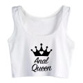 Anal Queen Graphic Slim Fit Crop Top Swinger Funny Naughty Lifestyle Tank Tops Hotwife Humorous Flirty Camisole. 