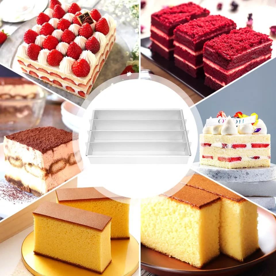 Battenberg Cake Pan, Commercial Weight Anodised Aluminium, Silver