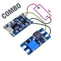 MT3608 + TP4056 Combo 18650 lithium ion battery charger and boost converter for Arduino ESP32 Node MCU DIY Projects. 