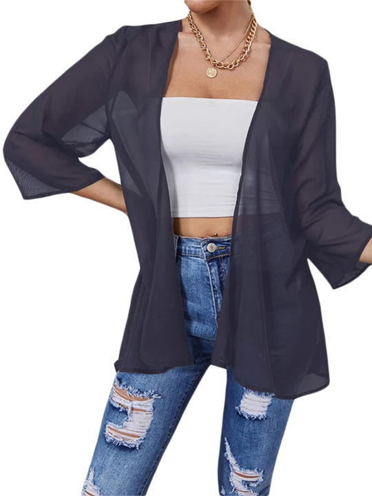 Women's%20Sheer%20Chiffon%20Jacket,%20Casual%20Cover%20Up%20Tops%20Lightweight%20Beach%20Cardigans%20Blouse%20Shawl%20-%20Image%209