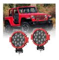 1 PCS 51w 7inch Round Led Off Road Light Spot Light Led Driving Light Red Led Light for 4x4 Jeep. 